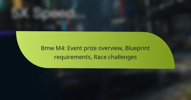 Bmw M4: Event prize overview, Blueprint requirements, Race challenges