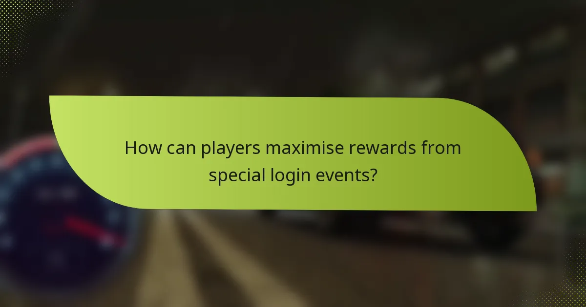 How can players maximise rewards from special login events?