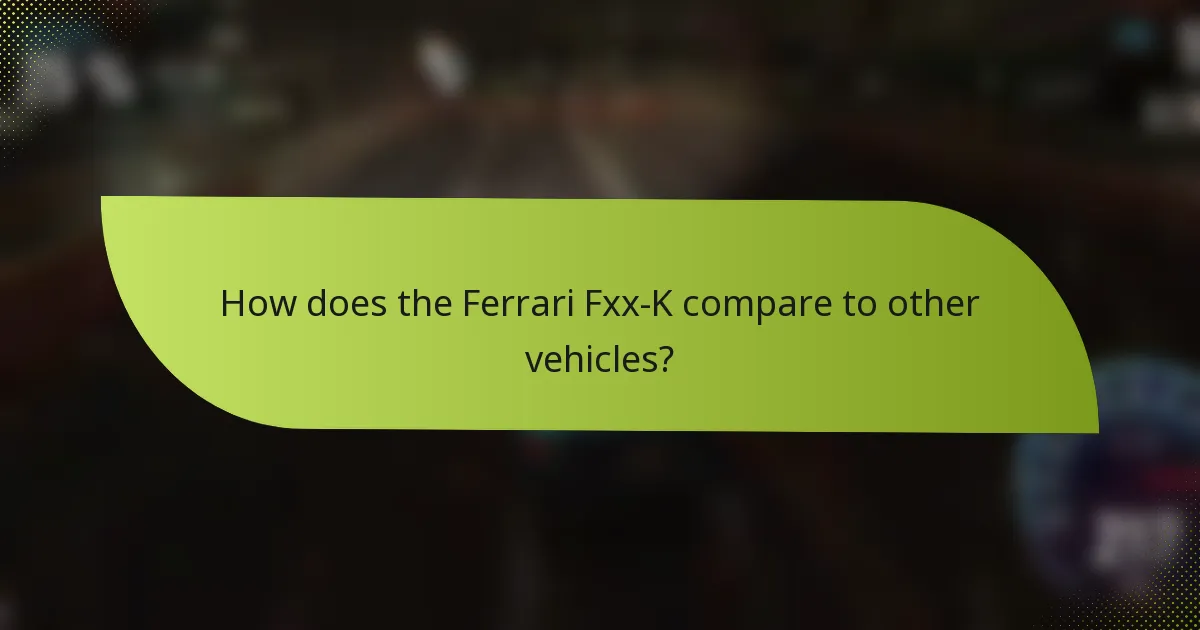 How does the Ferrari Fxx-K compare to other vehicles?