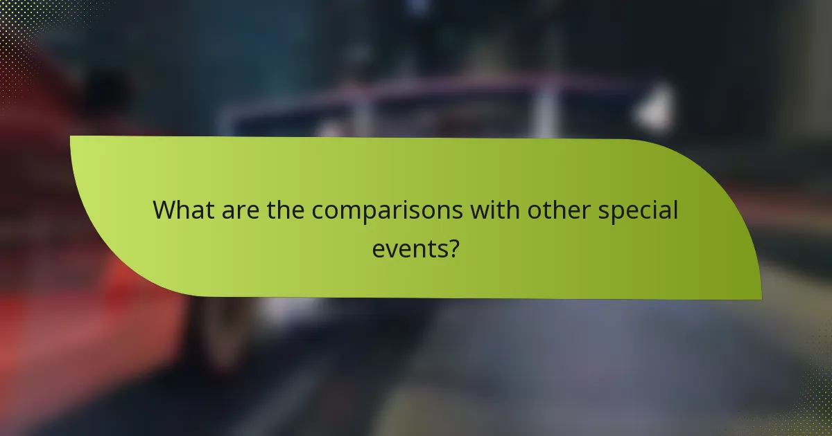 What are the comparisons with other special events?
