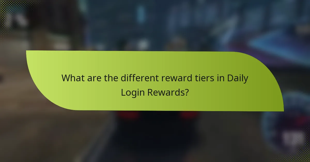 What are the different reward tiers in Daily Login Rewards?
