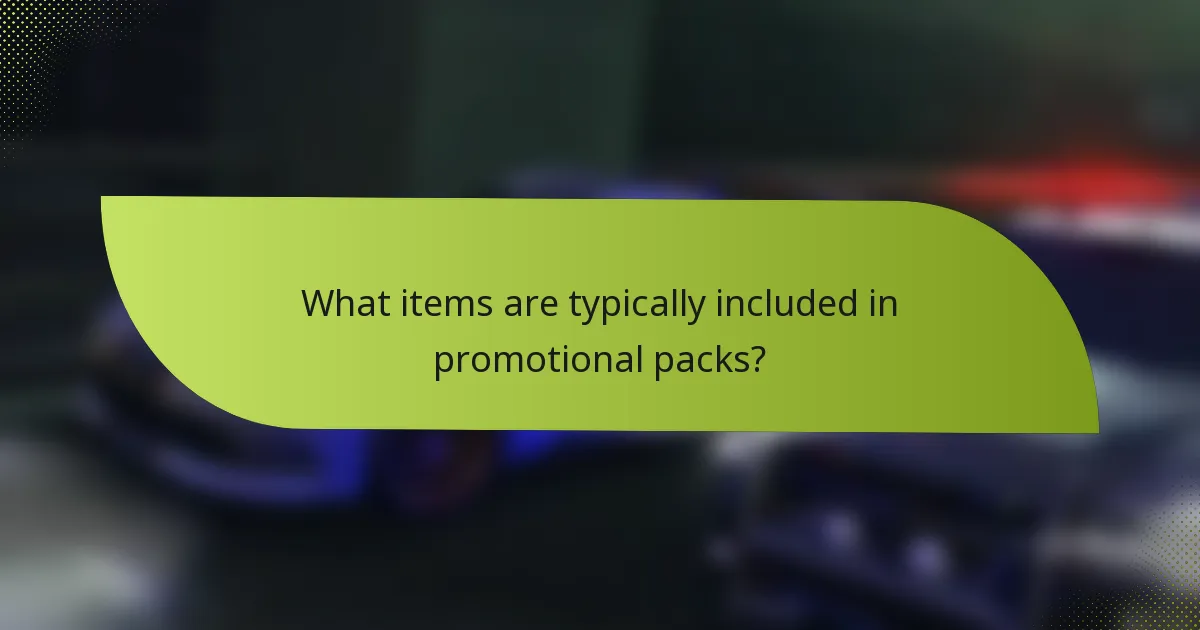 What items are typically included in promotional packs?
