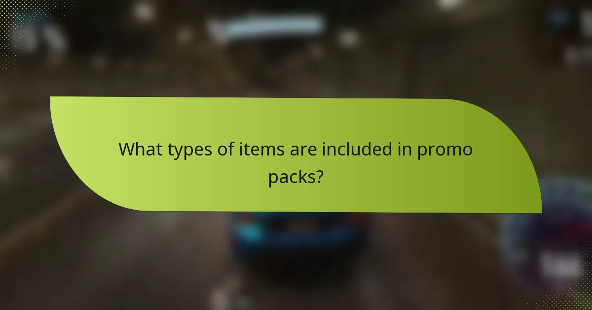 What types of items are included in promo packs?